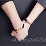 Defusky Gift for Lover Couples Bracelets His Hers Matching Set Adjustable Black Braid Leather Bracelets Cuff Bangle for Men Women 2pcs