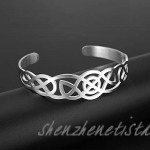 LIKGREAT Hollow Celtic Knot Stainless Steel Bracelets Viking Irish Cuff Bangle for Women Men