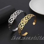 LIKGREAT Hollow Celtic Knot Stainless Steel Bracelets Viking Irish Cuff Bangle for Women Men