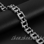 Oidea Mens Stainless Steel 13MM Punk Cool Bicycle Chain Link Bracelet for Biker 8 Inch