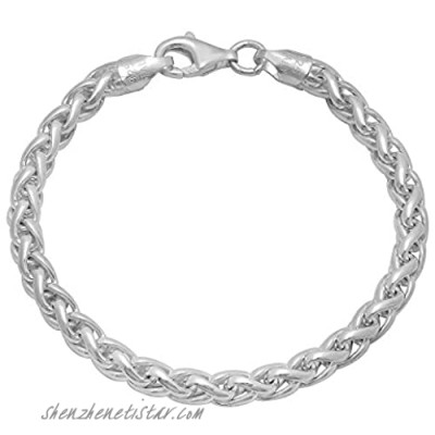 1mm-5mm Solid .925 Sterling Silver Braided Wheat Chain Necklace or Bracelet