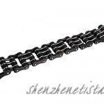 BlueFox Men's Bracelet High Polished Titanium Steel Mini Link Biker Bracelet Pack 1 9''