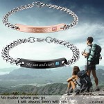 Couples Bracelets for Him and Her Moon of My Life My Sun and Stars Adjustable Stainless Steel Promise Bracelets for Couples Long Distance Valentine's Day Birthday Gift Christmas Present for GF BF