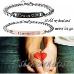 I Love You Bracelets for Couples Lovers Chic BF GF Promise Wrap Bracelets Set 2 Engraving Gay His Hers Initials Simple Hearts Romantic Birthday Engaged Present Anniversary Gift for Girls Men Cheap