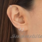 925 Sterling Silver Small Hoop Earrings Cubic Zirconia Huggie Hoop Earrings 3 Pairs Cartilage Piercing Earrings Ear Cuff Tiny Hoop Earrings for Women Girls Men 8mm 10mm 12mm
