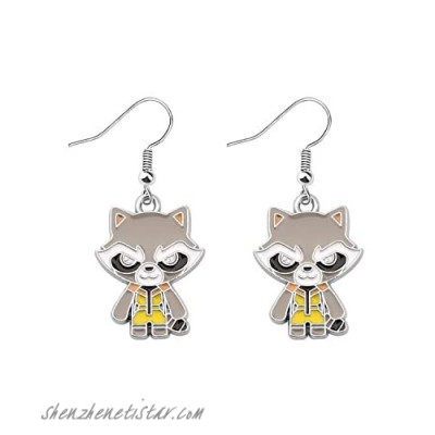 AKTAP Groot Rocket Raccoon Dangle Earrings Movie Inspired Jewelry Gifts