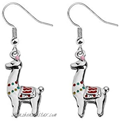 CENWA Llama Lover Jewelry Tiny Llama Earrings Alpaca Earrings Kawaii Alpaca Gift Animal Earrings Llama Jewelry