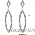 Cruinne Dangly Earrings Hypoallergenic Long Hanging Silver Rhinestone for Women Fashion Crystal Drop Prom Jewelry