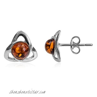 Ian and Valeri Co.Amber Sterling Silver Small Celtic Stud Earrings