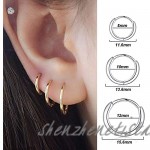 Small Hoop Earrings for Women Teens Girls Men 14K White Gold Plated Tiny Huggie Hoop Earrings Cartilage Earrings Tragus Helix Earrings 8mm/10mm/12mm