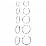Small Silver Hoop Earrings - 3 Pairs Small Hoop Earrings for Women Men Gifts Hypoallergenic 925 Sterling Silver Hoop Earrings Endless Tiny Hoop Earrings Set for Cartilage Nose Lip Ring(8/10/12mm)