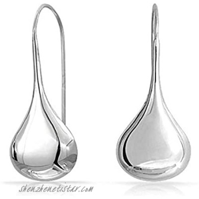 Sterling Silver Classic TearDrop Hook Dangle Drop Earrings One Pair Set
