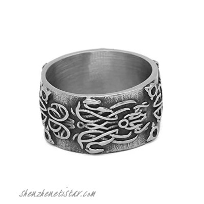 GuoShuang Nordic Viking amulet drgon dreki Scandinavian Jormungand Knot rings stainless steel with valknut rune gift bag