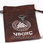 GuoShuang Stainless steel Nordic viking odin symbol valknut Raven Ring amulet With Valknut Gift Bag