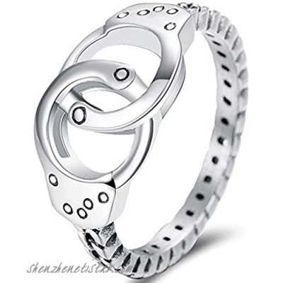 Jude Jewelers Stainless Steel Handcuff Infinity Promise Ring Wedding Engagement Statement Propose