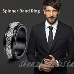 ORAZIO 4Pcs Black Anxiety Ring for Men Women Stainless Steel Fidget Band Rings Mens Spinner Ring Stress Relieving Black Ring Set