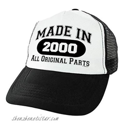 21st Birthday Gifts Made in 2000 All Original Parts Age 21 Birthday Hat Funny Birthday Trucker Hat