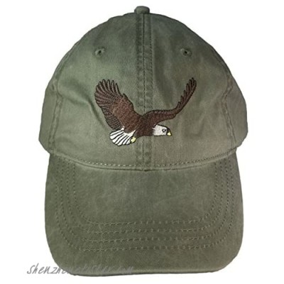 ECO Wear Embroidered Wildlife Bald Eagle Baseball Cap Khaki