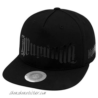 Flipper Illuminati Typography Premium Flat Brim Bill Baseball Cap Classic Hip Hop Snapback Hat for Men Women