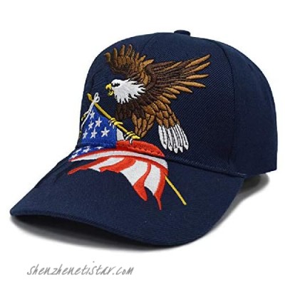 FLYOUTH Creative Baseball Cap Eagle and USA Nation Flag Hat Wild Sun Shade Embroidered Peaked Cap