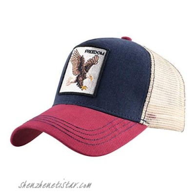 KISSBAOBEI Animal Trucker Hats for Men Baseball Caps Snapback Unisex Square Patch Cap