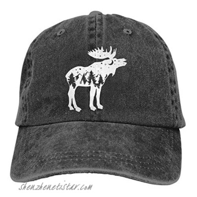 KKMKSHHG Unisex Mountain Adventure Hunting Baseball Cap Funny Wild Animals Vintage Adjustable Cotton Denim Dad Hat