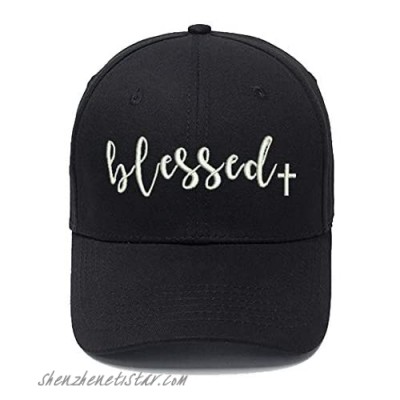YuCheng Embroidered Blessed Women Men Adjustable Distressed Dad Hats Faith Thankful Baseball Cap