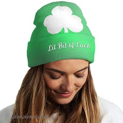 Atenia St Pattys Day Beanie Irish St Patricks Day Shamrock Accessories Baby Beanie Hat for Men and Women Green