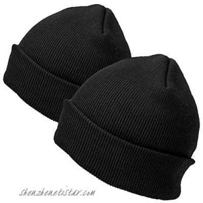 Lined Men Beanie Slouchy Knit Hats for Men Warm Winter Beanie Hats Skull Stocking Cap No Logo Hat Skiing Daily