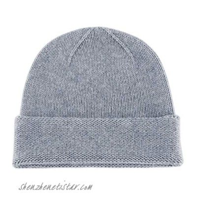 Love Cashmere Mens 100% Cashmere Beanie Hat - Light Gray - Hand Made in Scotland RRP $120