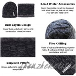 Peicees Winter Beanie Hats Scarf Set Warm Thick Soft Knit Hat Fashion Cable Ski Skull Cap with Fleece Lining for Women Men