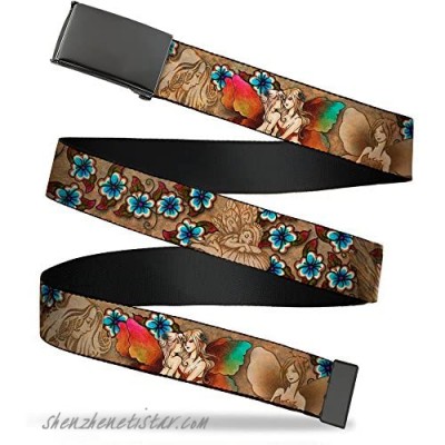 Buckle-Down Men's Web Belt Tattoo Johnny Fairies Multicolor 1.5" Wide-Fits up to 42" Pant Size