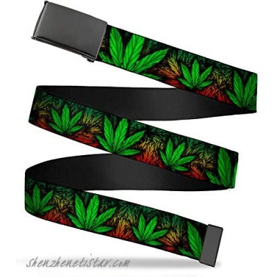 Buckle-Down Men's Web Belt Weed Multicolor 1.5" Wide - Fits up to 42" Pant Size