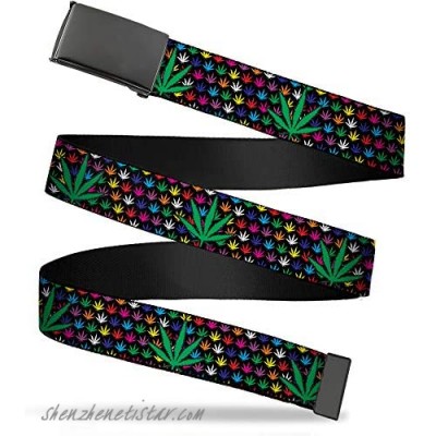 Buckle-Down Men's Web Belt Weed Multicolor 1.5" Wide-Fits up to 42" Pant Size