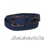 CTM Men's Elastic Braided Stretch Belt with Silver Buckle