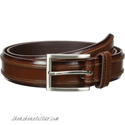 Florsheim Men's 32 mm Leather Double Ribbed Belt