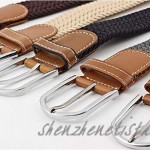 L&Y Jewelry Braided Stretch Belt for Women& Men Unisex-Adults Casual Woven Elastic Pants Belt with Leather Tip Multicolors