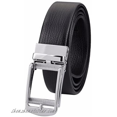 moonsix Men's Leather Belts Adjustable Business Ratchet Dress Belt Automatic Buckle