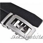moonsix Men’s Leather Dress Belt Adjustable Formal Ratchet Business Belt With Sliding Buckle