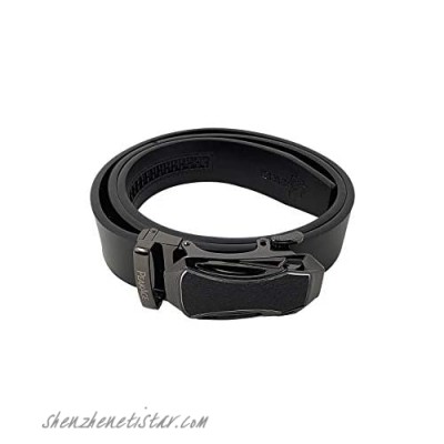 Peakage Men's Genuine Leather Ratchet Dress Belt with Automatic Sliding Buckle