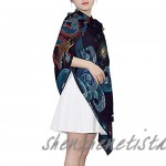 BEETTY Long Scarf Vintage Chinese Dragon Lightweight Large Soft Scarves Lady Shawl Chiffon Silk Wrap