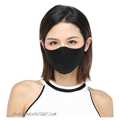 K meet Q Reusable Silk Face Mask for Women & Men Washable Mouth Shield with Adjustable Ear Loops #A