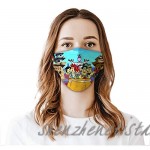 The Flint-stones 2 PCS Cloth Face Mask Adult Washable Reusable Adjustable Earloops Bandana with 4 PCS Fliter for Men Women