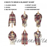 Women's Plaid Blanket Scarf Wrap Stripe Shawl Checked Scarves Tartan Pashmina Cape