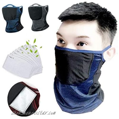 Cooling Neck Gaiter with Safety Carbon Filters - Unisex Bandana Face Mask Dust