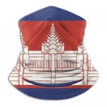 Neck Warmer Gaiter Cambodian Flag Soft Microfiber Headwear Face Scarf Mask