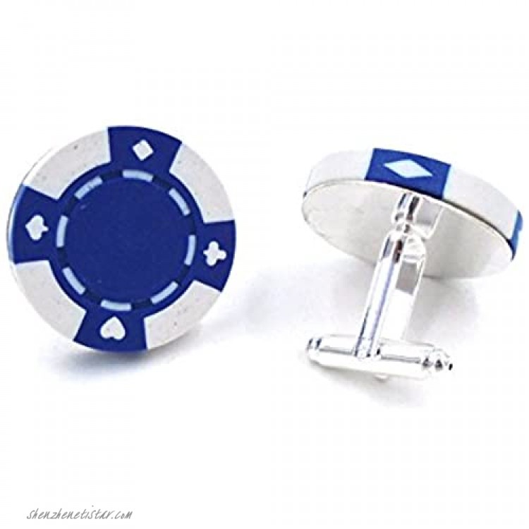 Connemara Blue Poker Chip Cufflinks