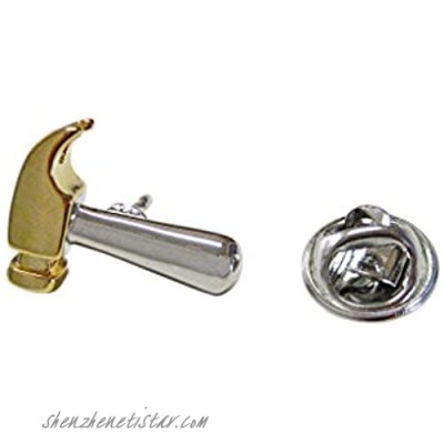Kiola Designs Gold and Silver Toned Construction Hammer Lapel Pin
