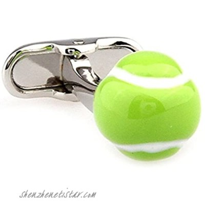 MRCUFF Tennis Ball Pair Cufflinks in a Presentation Gift Box & Polishing Cloth
