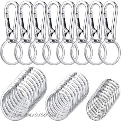 8 Pieces Metal Keychain Clip with Key Ring Buckle Clip Hook Keyring Chain Holder for Car Key